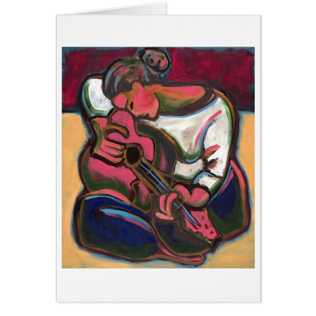 Cartão Leah joga a guitarra (Frente)