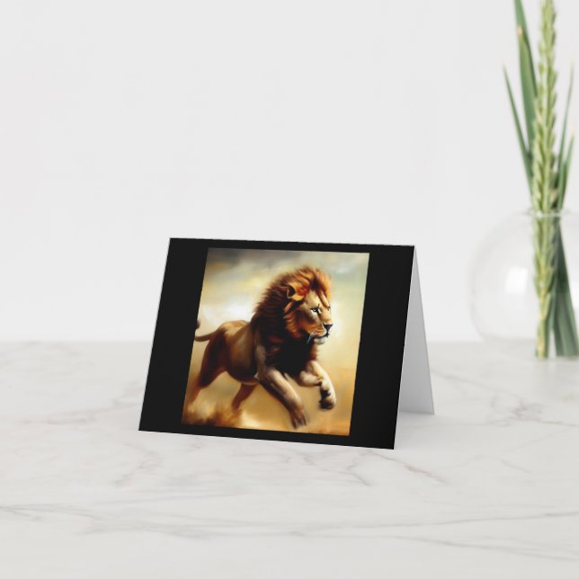 Cartão Leão (1) Gato selvagem (Frente)