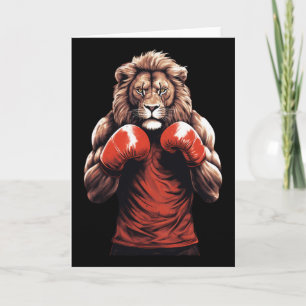 Cartão Leão Boxeador Boxe Artes Marciais Mistas Kickboxin