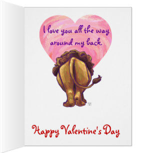 Cartão Leão de Cabeças e Caudas no Amor