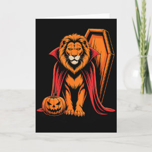 Cartão Leão de Caixão de Halloween Leões 