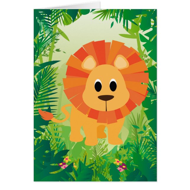 Cartão Leão de Cute (Frente)