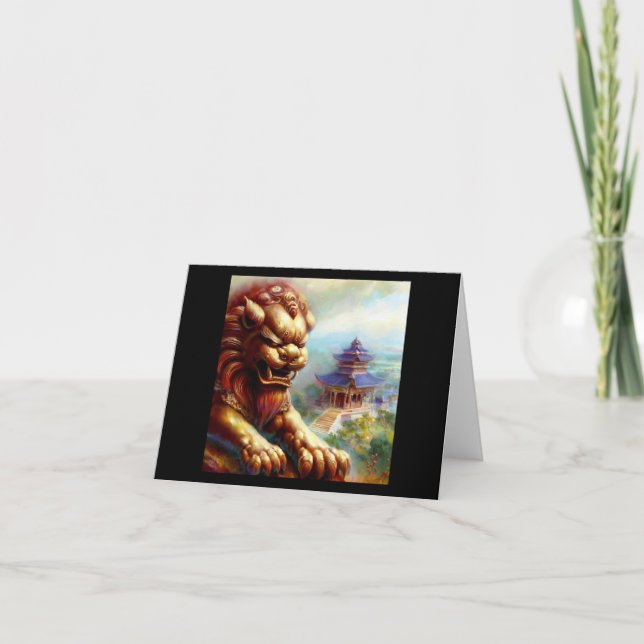 Cartão Leão de Foo Chinês (27) (Frente)