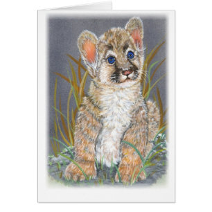 Cartão Leão de montanha do bebê