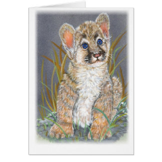 Cartão Leão de montanha do bebê