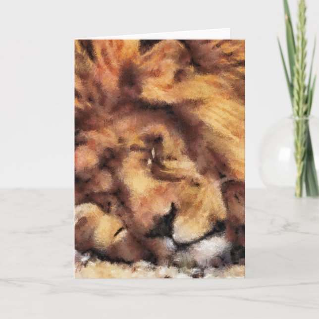 Cartão Leão Dormindo (Frente)