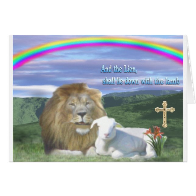 Cartão leão e cordeiro (Frente Horizontal)