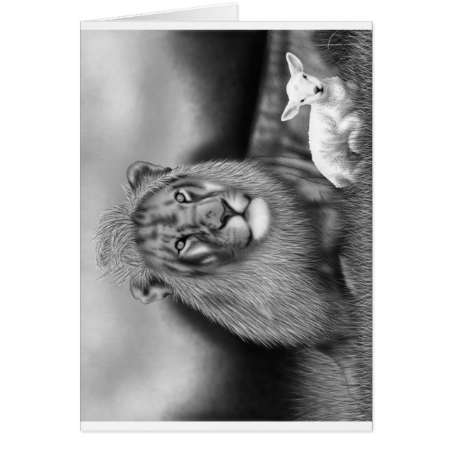 Cartão Leão e Lamb (Frente)