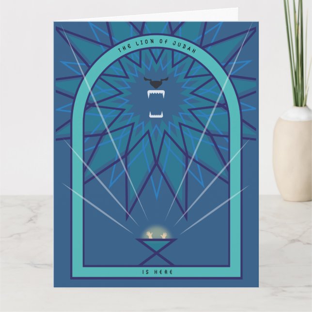 Cartão Leão em um Corredor (Frente)