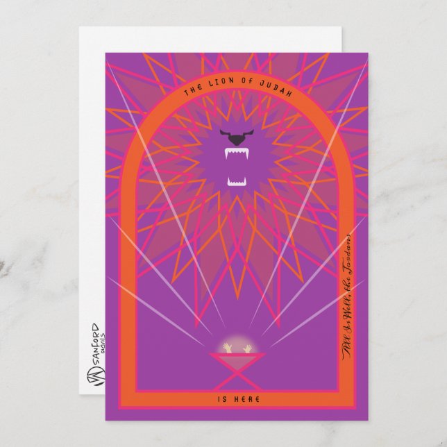 Cartão Leão em um Corredor (Frente/Verso)