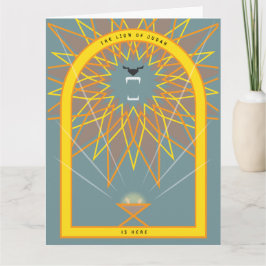 Cartão Leão em um Corredor