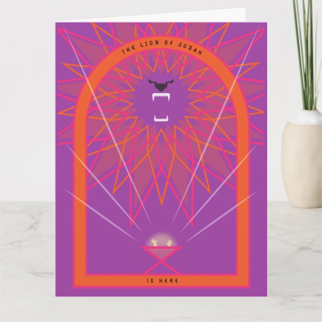 Cartão Leão em um Corredor (Frente)