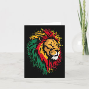 Cartão Leão Jamaicano Bandeira Rasta Jamaicana Leão de Ju
