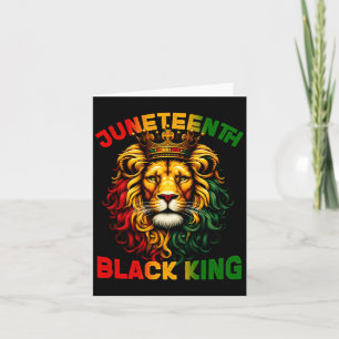 Cartão leão juneteenth rei negro melanina dia dos pais t