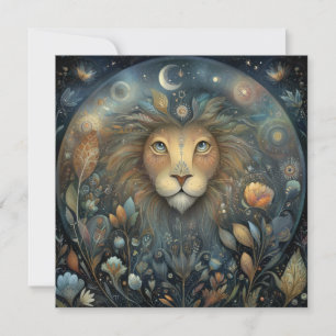 Cartão Leão Leão Zodíaco Astrologia Mística Aniversário