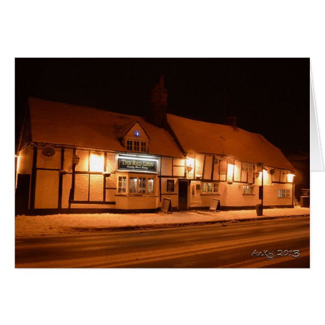 Cartão Leão Vermelho - Inverno (Frente Horizontal)