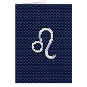 Cartão Leão Zodiac - Sinal de Marinho Azul de Fibra de C