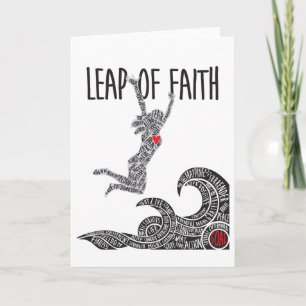 Cartão Leap of Faith Greeting Card Woman Jumping Leaping