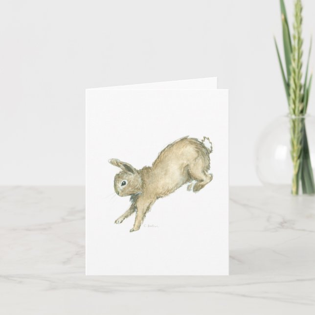 Cartão Leaping Bunny Blank Note Card - White (Frente)