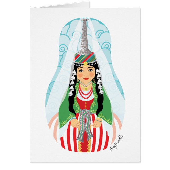 Cartão Lebanese tall headdress Matryoshka Card (Frente)