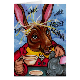 Cartão LEBRE de MARÇO & DORMOUSE Alice no carro da nota