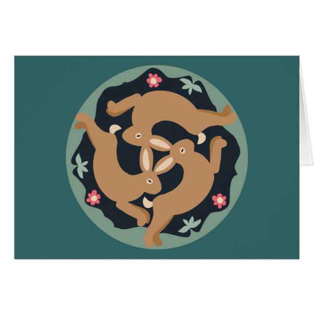 Cartão Lebre tripla (Frente Horizontal)