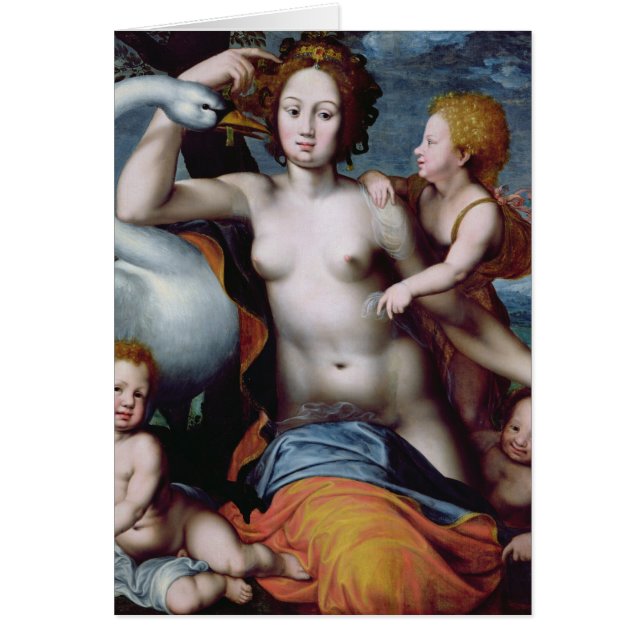 Cartão Leda e a cisne (Frente)