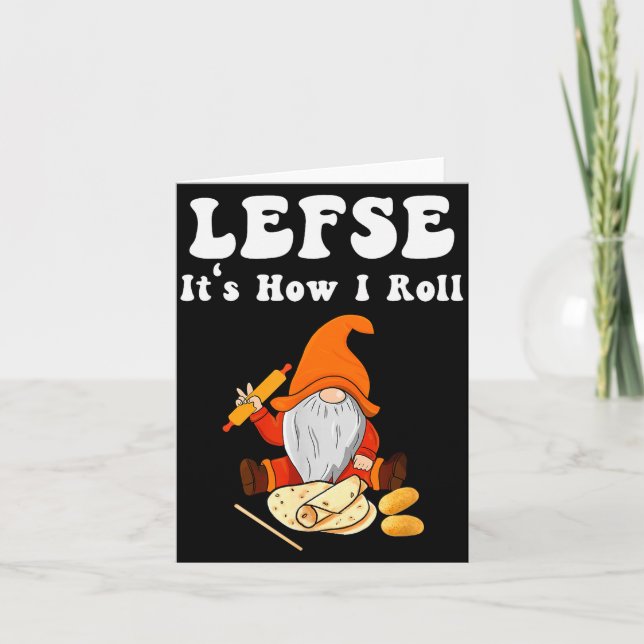 Cartão Lefse It's How I Roll Christmas  (Frente)