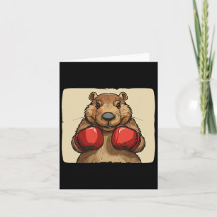 Cartão Legal Beaver In A Box Com Luvas Para Um Confiante