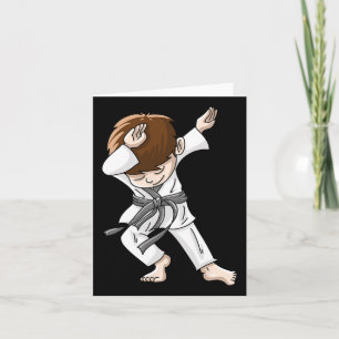Cartão Legal Dabbing Karate Boy Engraçado Dança de salto
