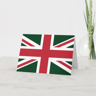 Cartão Legal Dark Green Red Union Jack British(UK) Flag