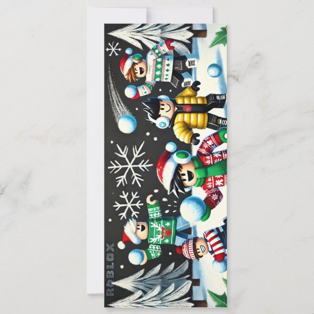 Cartão Legal de Natal para Meninos da Robloxo (Frente)