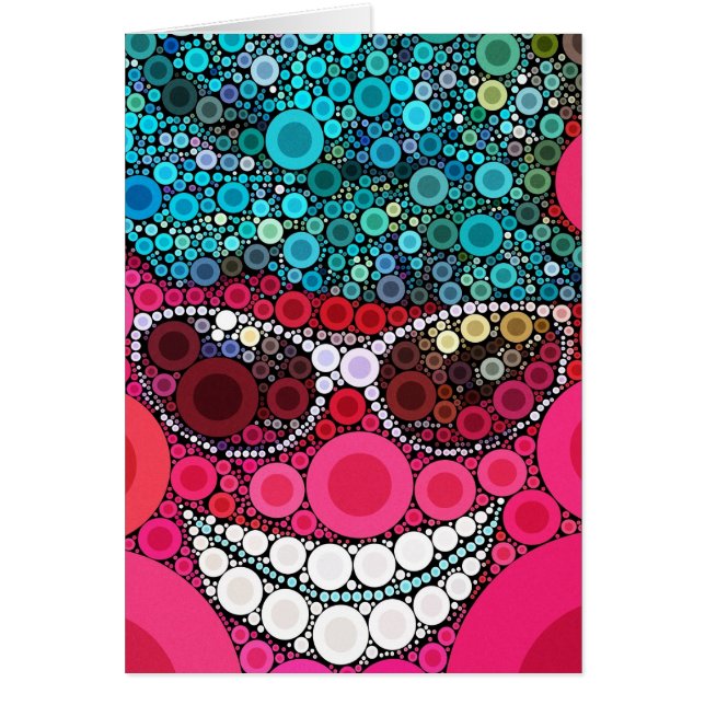 Cartão Legal e engraçado rosto óculos escuros que cor de  (Frente)