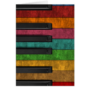 Cartão Legal efeito colorido do grunge, piano