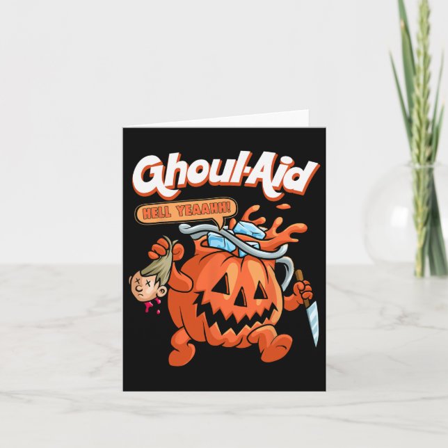 Cartão Legal Ghoul Aid Engraçado Ghoul Pumpkin Cute Memo  (Frente)