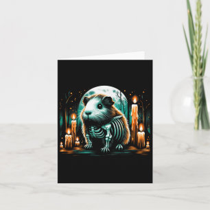 Cartão Legal Guiné Pig Skeleton Halloween Nascimento de N