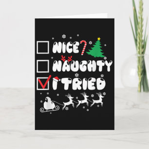 Cartão Legal Levado Eu Tentei Groovy Lista de Natal Homen