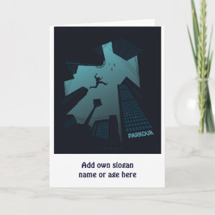 Cartão Legal PARKOUR Teen Graphics Building Roof Jumping