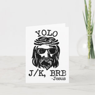 Cartão Legal Páscoa de Jesus Yolo Jk Brb Day Piada Cristã