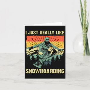 Cartão Legal Snowboard Para Homens Mulheres A Passar Neve