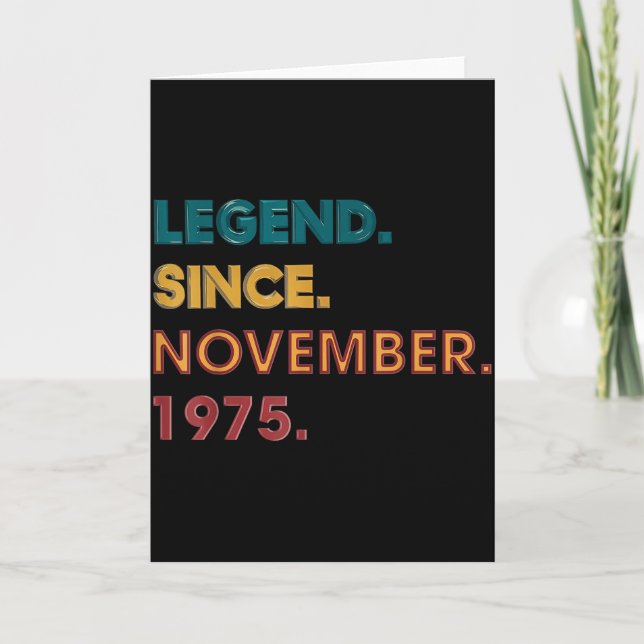 Cartão Legend 1975 50th Birthday For Men Women 50 Year Ol (Frente)