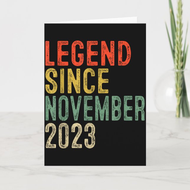 Cartão Legend Since November 2023 2nd Birthday 2 Year Old (Frente)