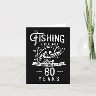 Cartão Legenda De Pesca De 80 Anos Presente De Aniversári