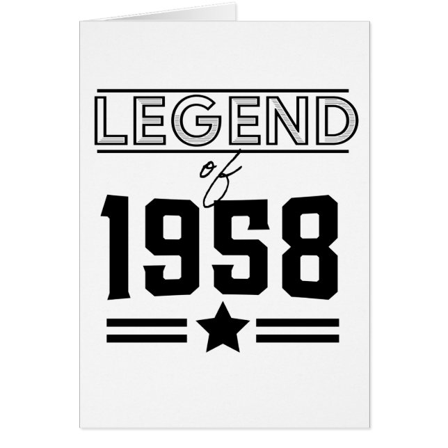 Cartão Legenda de Vintage de 1958 (Frente)