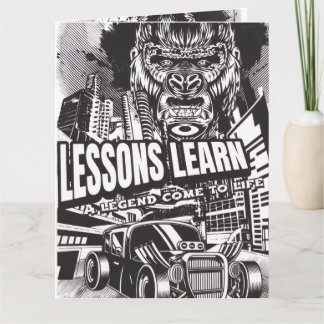 CARTÃO LEGENDARY GORILLA LESSONS LEARN GREETING CARD