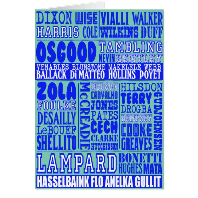 Cartão Legendas de Chelsea (Frente)