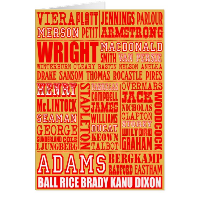 Cartão Legendas do arsenal (Frente)