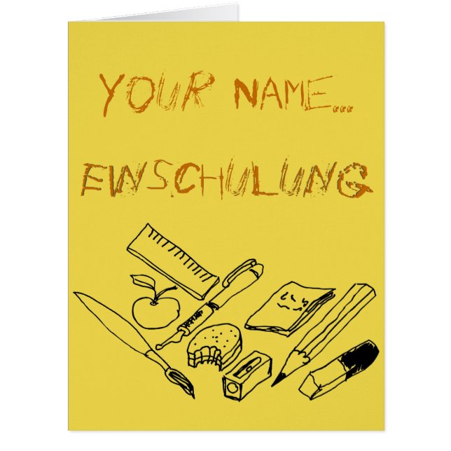 Cartão Lehrmittel auf Einladung zur Einschulung (Frente)