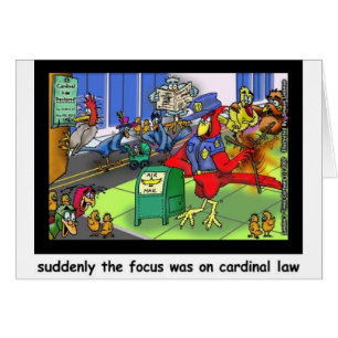 Cartão Lei Cardeal - Donativos de Cartoon de Direito Engr