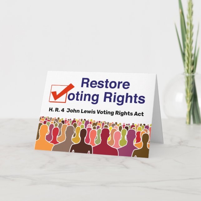 Cartão Lei dos Direitos de Voto de John Lewis HR4 (Frente)